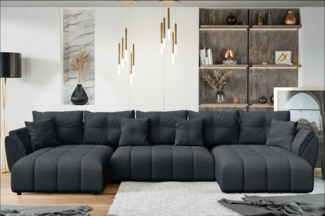 AX LIVING Couch U Form mit Schlaffunktion Antalya 382 cm grau