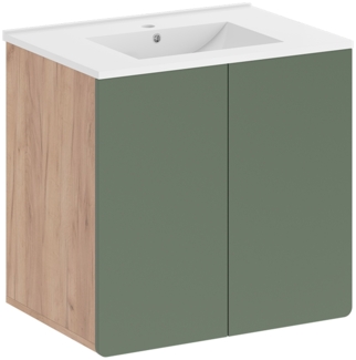 Waschbeckenunterschrank Izan Goldkraft Eiche/Grün Vicco