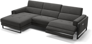 Sofanella Ecksofa MILO Eckcouch Wohnlandschaft Stoffsofa in Dunkelgrau