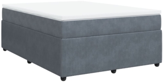 vidaXL Boxspringbett mit Matratze Dunkelgrau 160x200 cm Samt 3285651