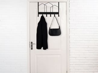 Ausgefallene Türgarderobe LOTTI aus Metall in Schwarz, Breite 48cm