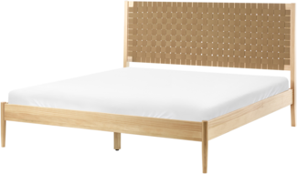 Bett mit Lattenrost Kiefernholz BRUNEMONT 160 x 200 cm Hellbraun