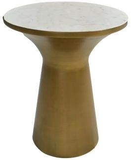 Beistelltisch - ø40x50 cm - White / Gold - Marble / Eisen von HSM