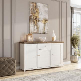 Sideboard "Evora" Kommode 160cm pinie weiß Eiche Ribbek Landhaus-Stil