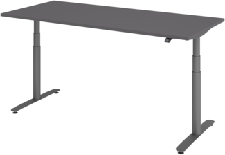 bümö elektrisch höhenverstellbarer Schreibtisch 180x80 cm mit Memory, Bluetooth & App-Steuerung - Schreibtisch höhenverstellbar elektrisch , elektrischer Schreibtisch graphit, Gestell graphit, XDLR-19-G-G