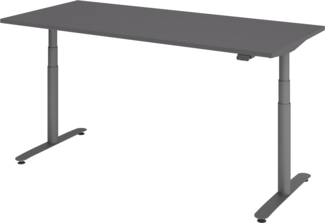 bümö elektrisch höhenverstellbarer Schreibtisch 180x80 cm mit Memory, Bluetooth & App-Steuerung - Schreibtisch höhenverstellbar elektrisch , elektrischer Schreibtisch graphit, Gestell graphit, XDLR-19-G-G