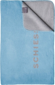 Schiesser Kuscheldecke Klara aus superweichem Baumwollmix, Farbe:Hellblau und Silber, Größe:150x200 cm
