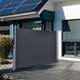 HI Seitenmarkise 3×1,6 m Schwarz Polyester