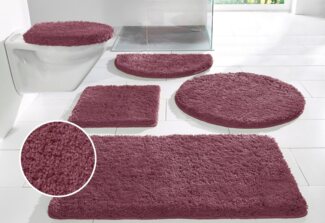 my home Badematte Sanremo, Badvorleger, Badezimmer Teppich, sehr weich, Höhe 30 mm, rutschhemmend beschichtet, fußbodenheizungsgeeignet, schnell trocknend, Polyester, rechteckig, 3-tlg. Stand-WC Set, Badteppich, unifarben, rechteckig, rund & als 3-tlg....