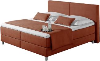 Maintal Boxspringbett Metropol, 180 x 200 cm, Strukturstoff, 7-Zonen-Kaltschaum Matratze h3, terra