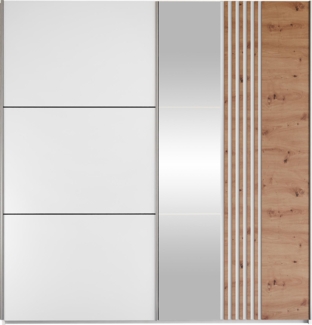 Kleiderschrank Sitakiz 203 (Farbe: Weiß / Weiß + Eiche Wotan)