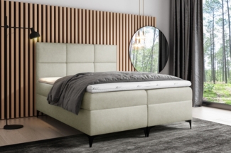 99rooms Ozzy Boxspringbett Strukturstoff 120x200 cm Beige