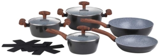 MICHELINO 10-tlg. Kochtopf-Set Serie Wood: Hochwertige Qualität für die moderne Küche Geeignet für alle Herdarten