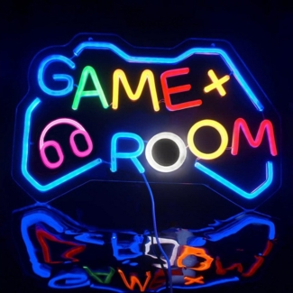MUPOO LED Dekolicht Game Room LED-Neonschild,Dimmbar Wanddekoration,USB Neon Sign, 40x30cm, Acryl Panel, Gaming Zimmer,Schlafzimmer,Geschenke Deko