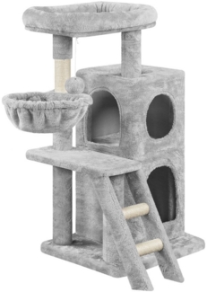 Yaheetech Kratzbaum Katzenbaum 94 cm (H), mit Aussichtsplattform, Zwei Katzenhöhle, Liegemulde, Plüschball