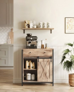 Vasagle Sideboard, mit Schublade, mit Schiebetür, 70 x 30 x 80 cm