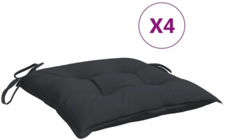 vidaXL Stuhlkissen 4 Stk. Schwarz 50x50x7 cm Oxford-Gewebe 314918