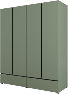 Home affaire Drehtürenschrank Cross, moderner griffloser Kleiderschrank Wäscheschrank mit Schublade, Garderobe, Türen