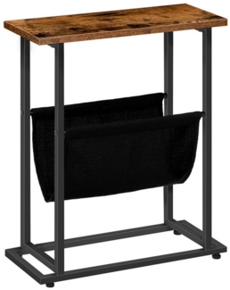 Hoobro Beistelltisch Schlank – Industrielles Design, Vielseitig Nutzbar (Rustikales Braun und Schwarz, Robuste Konstruktion, Platzsparend, Einfache Montage)