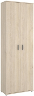 Dmora 2-türiger Mehrzweckschrank Apro, multifunktionales Aufbewahrungselement, Schuhschrank, 61 x 35 x 190 cm, Eiche