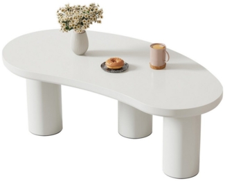 REDOM Couchtisch Couchtisch Halbmondform Weiß (Wohnzimmertisch, 1-St), mit MDF-Tischplatte, Beine und Filzunterlage