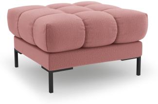 Micadoni Pouf Hocker Mamaia | Bezug Pink | Beinfarbe Black Metal