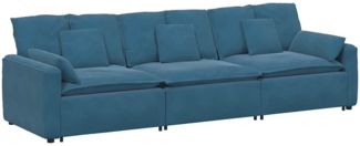 vidaXL Modulares Sofa mit Kissen Blau 3321098