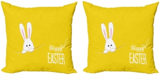 Abakuhaus Kissenbezüge Modern Accent Doppelseitiger Digitaldruck, (2 Stück), Gelb Ostern-Kaninchen-Häschen