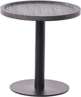 CLP Beistelltisch Aspen runde Tischplatte mit schwarzem Metallgestell,grau M