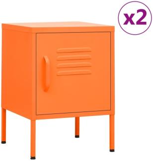 vidaXL Nachttische 2 Stk. Orange 35x35x51 cm Stahl 3095208