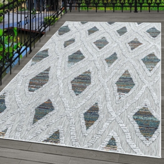 Carpettex Outdoorteppich Boho-Design, Läufer, Höhe: 10 mm, Outdoor Teppich Multifarbe 3D Boho Design für Küchen Balkon Terrasse