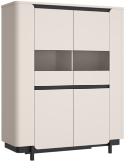 Highboard Venedig / Vodol , Holzwerkstoff , Beige , 130 x 161 x 45 cm