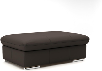 CAVADORE Echtleder-Hocker Valerie / Polsterhocker mit Metallfüßen als Beistellhocker, Fußhocker, Sitzgelegenheit, Couchtisch / 102 x 43 x 68 / Leder Dunkelbraun