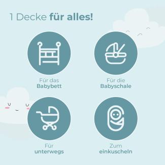 Kuscheldecke Sanosoft Lovely Baby 75x100 cm - Blau/Creme