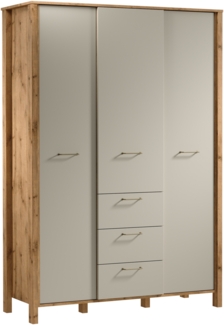 AX LIVING Schubladenschrank Iseonia S3D3S – 138cm, Eiche Wotan & Beige