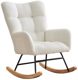 GarveeMore Schaukelstuhl Schaukelstuhl mit hoher Rückenlehne Armlehne und Seitentaschen