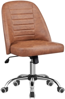 Yaheetech Bürostuhl, Schreibtischstuhl Gepolstert Kunstleder Drehstuhl mit Rollen