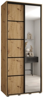 ABIKS MÖBEL Schwebetürenschrank Davos 5 Schlafzimmerschrank mit Spiegel, Kleiderstange und Regalen