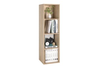 Homfa Bücherregal mit 4 Fächern, Regal eiche Standregal Holzregal 30x30x106cm