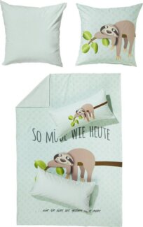 Erwin Müller Kinderbettwäsche Wendebettwäsche "Faultier", Renforcé, 2 teilig, Tiermotiv