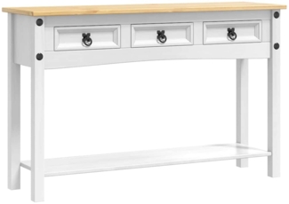 vidaXL Beistelltisch Weiß 114 x 34,5 x 73 cm Massives Kiefernholz 42021195