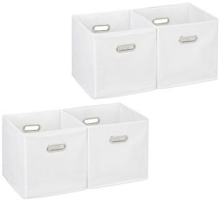 4 x Aufbewahrungsbox Stoff weiß 10031295