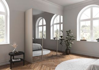 LeGer Home by Lena Gercke Kleiderschrank Schrank Garderobe Ankleide Schlafzimmer Flur SERINA Eyecatcher (3 verschiedene Ausstattungen BASIC/CLASSIC/PREMIUM (inkl. SOFT-CLOSE) in 6 Breiten (101 - 401 cm) mit Front Glas oder Dekor MADE IN GERMANY