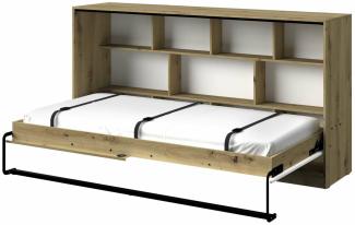 Stylefy Narin Funktionsbett II Eiche Artisan Dekor Weiß Matt