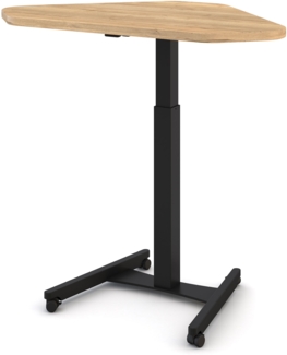 ASSMANN Höhenverstellbares Steh-Sitzpult Single Desk Eiche Natura Schwarz 108x68x72cm Metall Holz