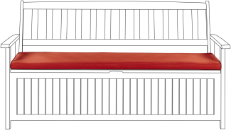 Sitzbankpolster Kissen Ohne Muster SOVANA 45 x 148 cm Dunkelrot