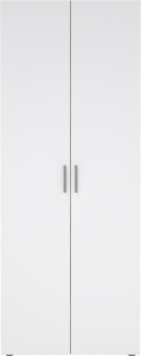Calicosy 'LANA' Schrank mit 2 Türen, Eichen-Dekor und glänzendem Weiß, H200,9 cm - Weiß