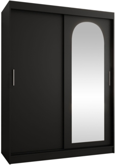 Kleiderschrank Samker 150 cm (Farbe: Schwarz, ohne Schubladen)