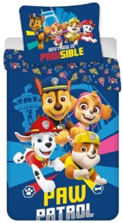 PAW Patrol Bettwäsche-Set Poly-Baumwolle 140x200 cm Bettbezug + 65x65 cm Kissenbezug
