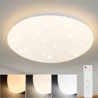 ZMH Deckenlampe LED Deckenleuchte Schlafzimmer - 37W Schlafzimmerlampe Sternenhimmel Dimmbar mit Fernbedienung Ø30cm Küchenlampe Deckenbeleuchtung Rund Flurlampe für Kinderzimmer Küche Flur Wohnzimmer